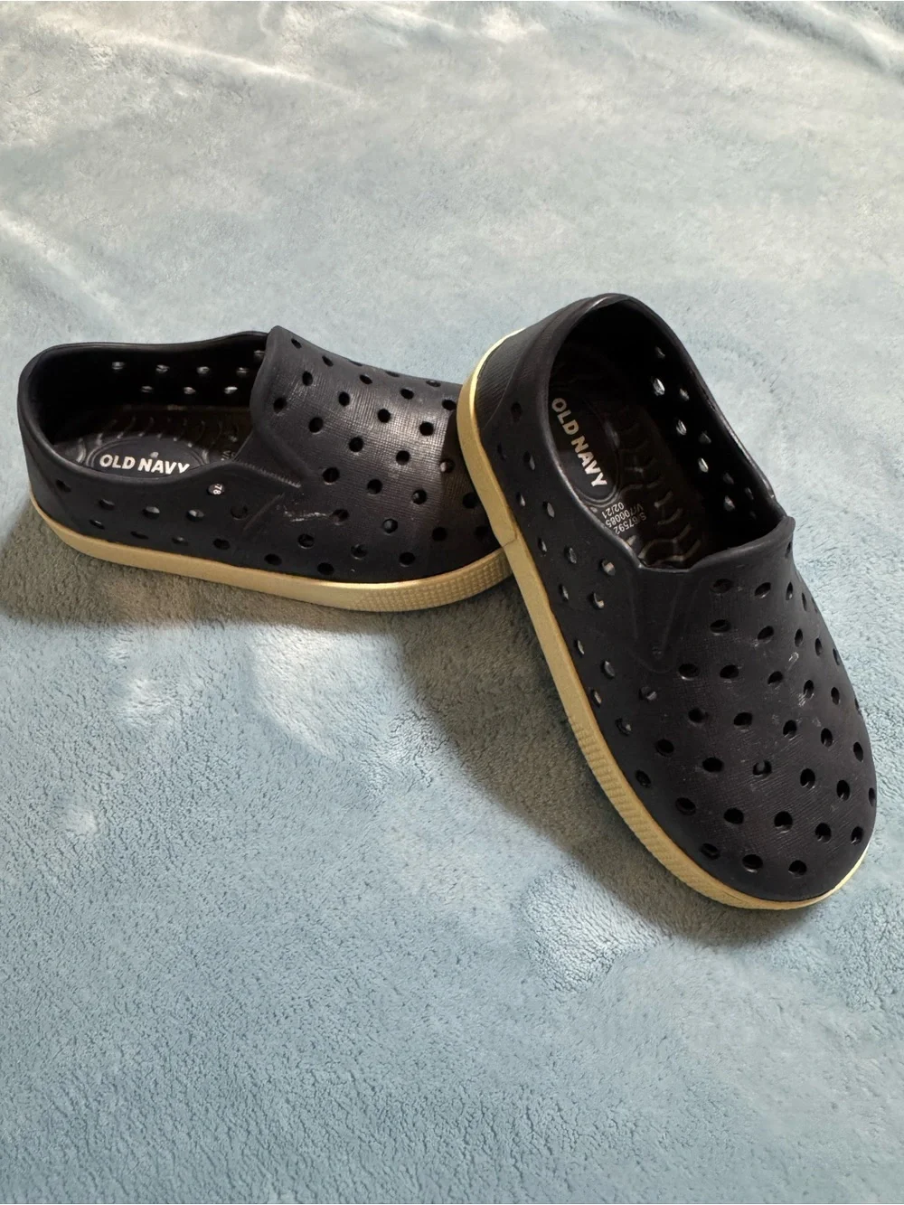 Old Navy Black Perforated Slip-On Clogs